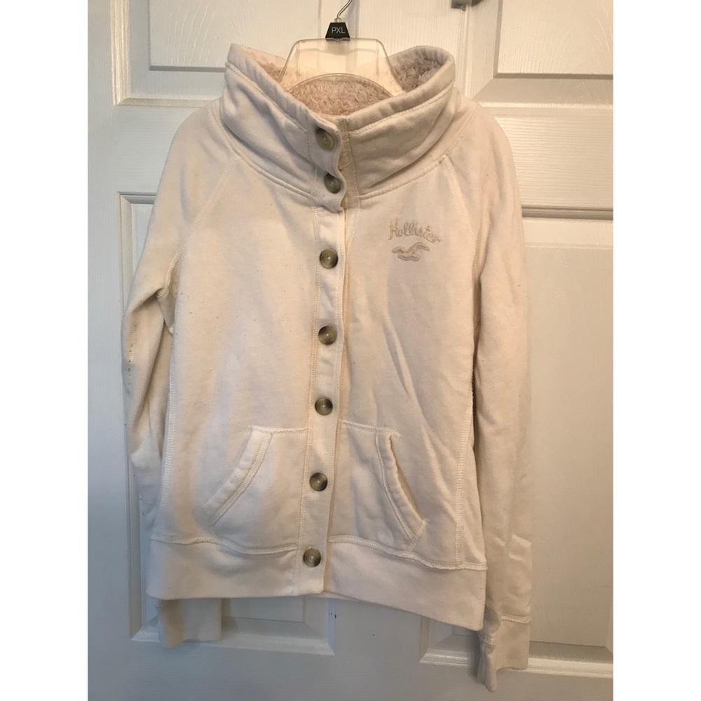 Hollister fleece button up sweater jacket